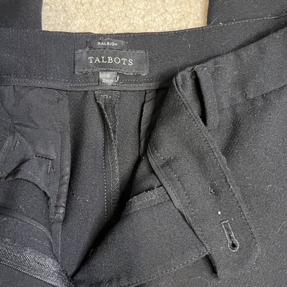 Talbots Pants Raleigh Dress Business Trousers Cotton Blend Women's Black Size 6 - Picture 3 of 7